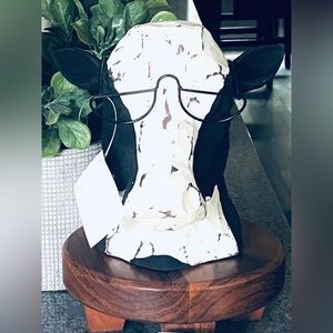 hobby lobby distressed cow with glasses decor VHTF